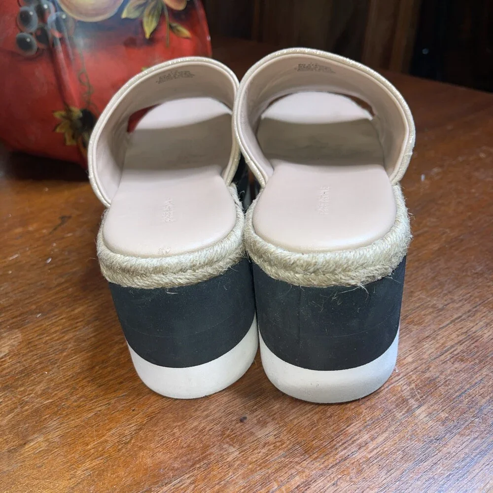 Free People Women Santorini Espadrille Platform Sandals Sz 7.5M RoseGold Leather